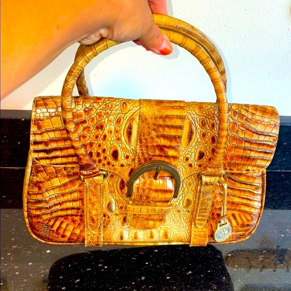 Brahmin Brown Crocodile-Embossed Satchel - Picture 16 of 16